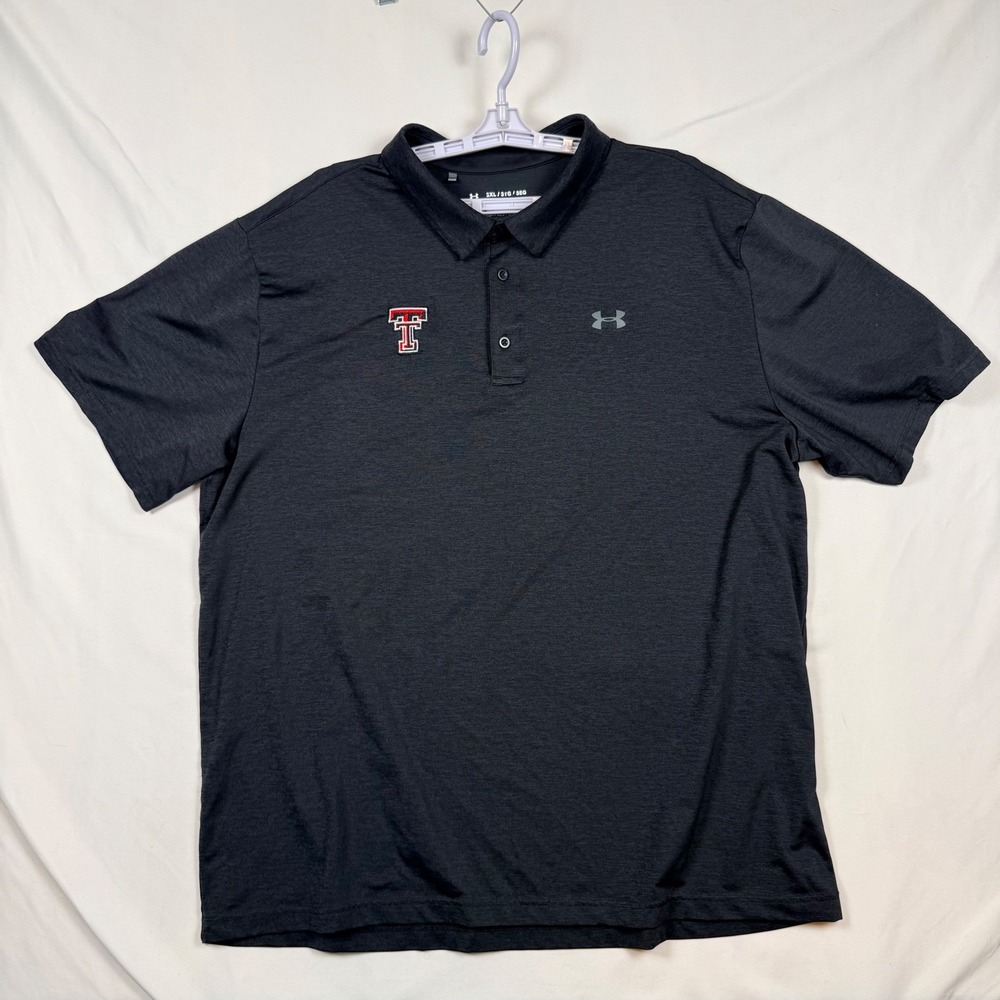 Under Armour Texas Tech Red Raiders Playoff Polo Mens 3XL Charcoal Gray Heather